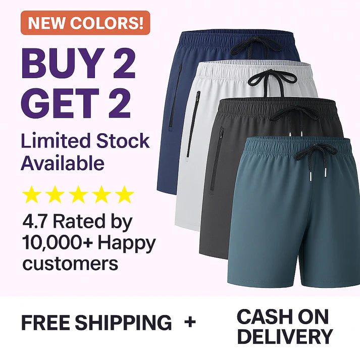Combo of 4 Men's Stretchable Cotton Shorts